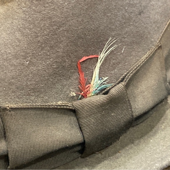 VTG 1960s era Bee Hats Custom Made Brown Beaver Felt Fedora Distressed Worn Sz 7 - Picture 3 of 15